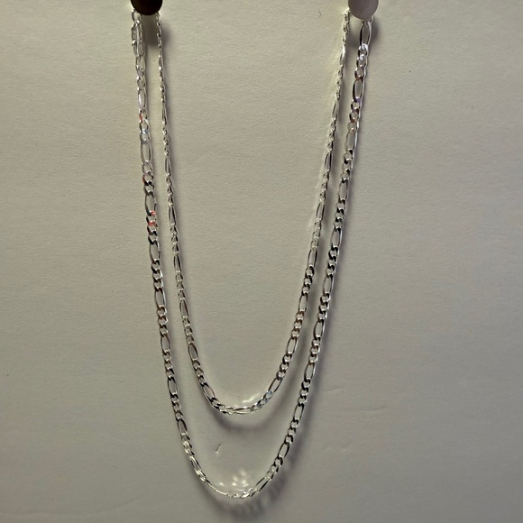 Sterling Silver 925 Italy Figaro Necklace 28" - Picture 1 of 3